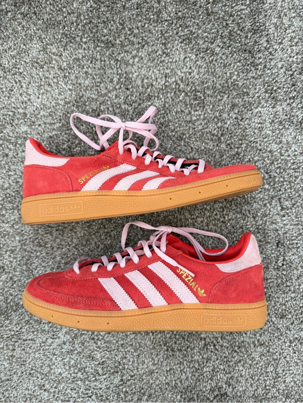 Adidas Handball Spezial Red Pink Gum Sneakers Women’s Size 8